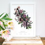 Couple's Name And Initials Personalised Flower Print, thumbnail 2 of 4