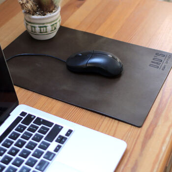 Personalised Home Office Vintage Leather Mouse Pad Christmas Gift For Him Or Her, 2 of 12