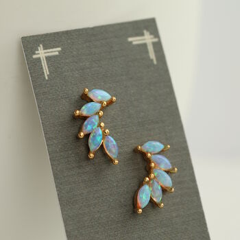 Opal Turquoise Wing Stud Earrings, 2 of 9