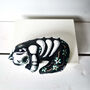 Day Of The Dead Tiger Cub Turquoise And Gold, thumbnail 6 of 6