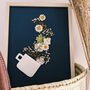 Coffee Cup Pressed Flower Framed Wall Art, thumbnail 1 of 3