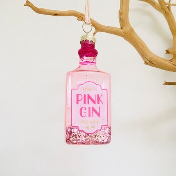 Pink Gin / Cocktail Hanging Christmas Tree Decoration, 7 of 7