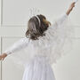 White And Silver Sparkle Fairy Princess Costume Cape, thumbnail 1 of 2