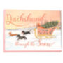 Dachshund Through The Snow Illustrated Christmas Card, thumbnail 1 of 6