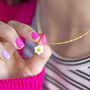 Smiley Face Flower Necklace, thumbnail 2 of 6