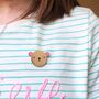 Bear Hug Turquoise Enamel Pin Badge, thumbnail 6 of 11