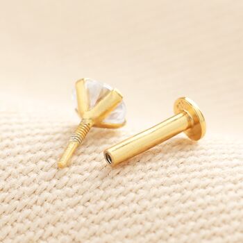 Sterling Silver Diamante Crystal Piercing Earring, 6 of 6