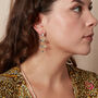 Labradorite Leaf Shaped 18k Gold And Silver Stud Drops, thumbnail 2 of 11