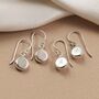 Sterling Silver Engravable Round Dangly Earrings, thumbnail 2 of 5