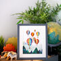 Personalised Mountain Air Balloons Print, thumbnail 4 of 7