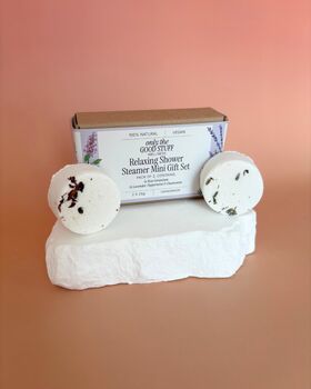 Relaxing Two Piece Mini Shower Steamer Gift Set, 3 of 5
