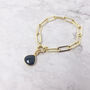 18ct Gold Plated Black Onyx Pendant Charm Bracelet, thumbnail 1 of 4