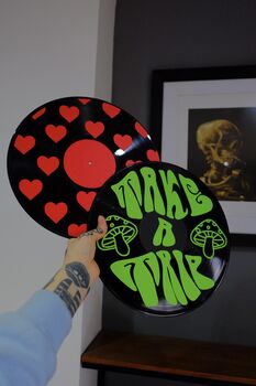 Take A Trip Upcycled 12' Lp Vinyl Record Decor, 6 of 8