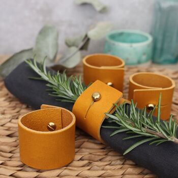 Set Of Leather Napkin Rings, 2 of 7