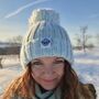 Peppermint White Gradient Reflective Super Bobble Hat, thumbnail 4 of 4