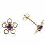 9ct Gold Flower Of Hearts Birthstone Studs, thumbnail 2 of 9