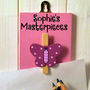 Personalised Children's Art Work Peg With Butterfly, thumbnail 2 of 2