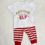 Personalised Childs Elf Christmas Pyjamas, thumbnail 2 of 2