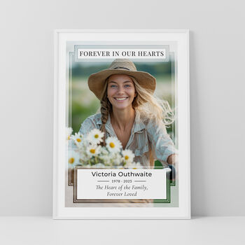 Forever In Our Hearts Photo Print Personalised Memorial Gift, 4 of 5