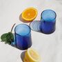 Recycled Moroccan Blue Tumbler/Highball Glass Set Of Six, thumbnail 1 of 3