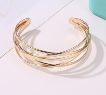 Chunky Rose Gold Plated Multi Strand Bangle, 3 of 5