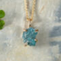 Natural Rough Blue Diamond Necklace In 14k Yellow Gold, thumbnail 2 of 4