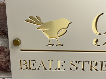 Personalised Bird Robin Design House Acrylic Number Sign, 3 of 9