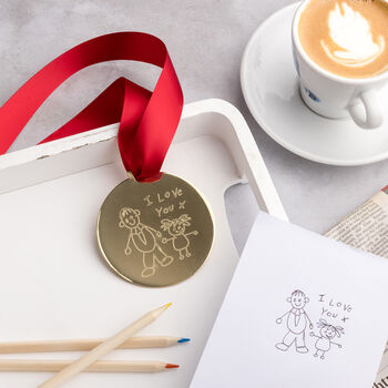 Personalised Father's Day Child's Drawing Medal, 5 of 6