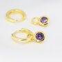 Detachable Birthstone Hoop Earrings In Sterling Silver, thumbnail 5 of 11
