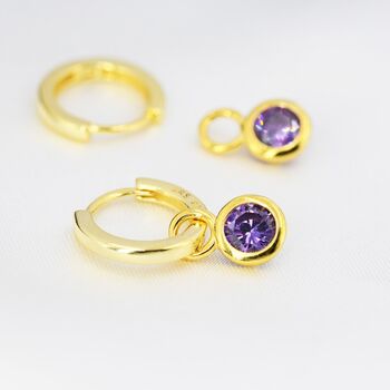 Detachable Birthstone Hoop Earrings In Sterling Silver, 5 of 11