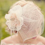Ivory Or Blush Tulle Birdcage Short Simple Bridal Veil, thumbnail 2 of 7