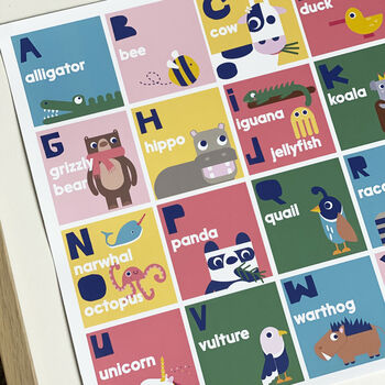 Children's Animal Alphabet Poster, 3 of 4