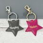 Personalised Faux Leather Star Keyring, thumbnail 3 of 4
