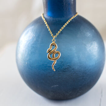 Gold Plated Snake Necklace, 7 of 10