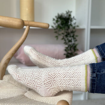 100% Cashmere Lace Socks, 2 of 9