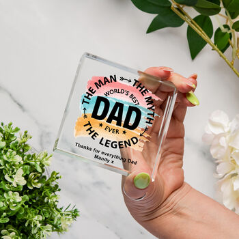 Personalised The Man The Myth Glass Token, 2 of 3