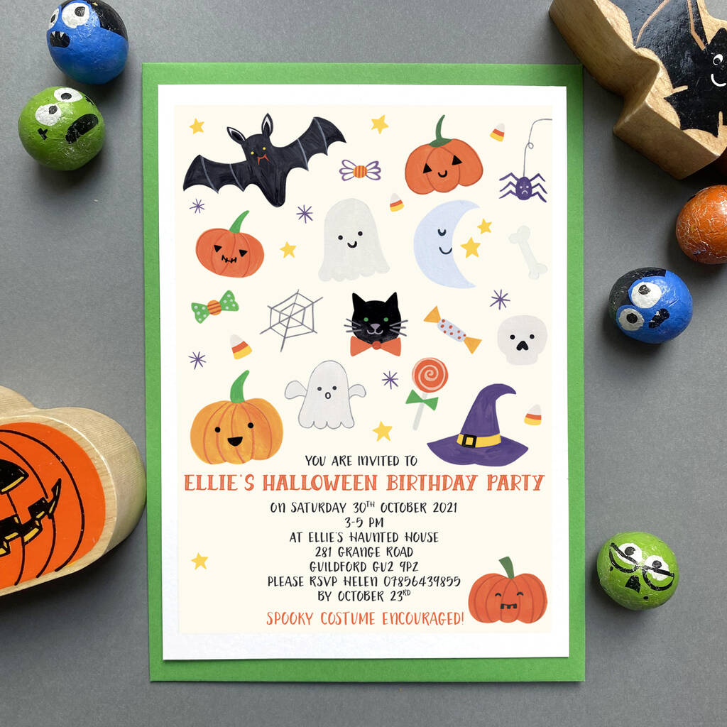 Personalised Halloween Children's Party Invitations, 1 of 3