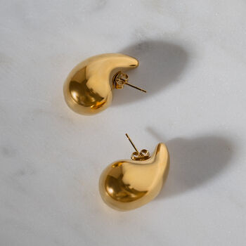 Chunky Teardrop Stud Earrings Non Tarnish, 2 of 7