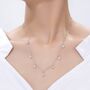 Sterling Silver Marquise And Round Cz Dangle Necklace, thumbnail 7 of 12