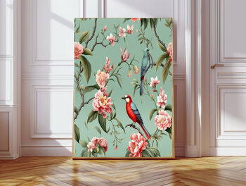 Set Of Two Chinoiserie Floral Bird Art Prints, 4 of 4