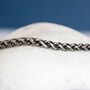 Mens Oxidised Sterling Silver Wheat Chain Bracelet, thumbnail 2 of 7