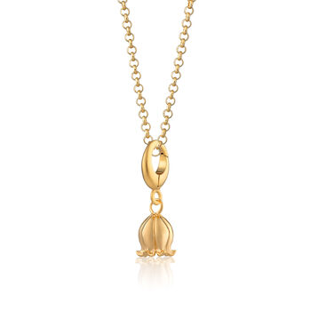 Lily Of The Valley Flower Charm Necklace, Sterling Silver Or Gold Plated, 9 of 10