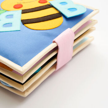 'My First Abc' Sensory 100% Sewn Fabric Quiet Book, 6 of 8
