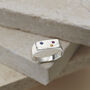 Personalised Rectangle Confetti Birthstone Signet Ring, thumbnail 2 of 10