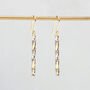 9ct Two Colour Gold Twist Diamond Cut Pole Drop Earrings, thumbnail 1 of 5