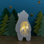 Bear Campfire Handmade Paper Cut Light, thumbnail 2 of 6