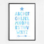 Alphabet Blue Scandi Nursery Print, thumbnail 3 of 5