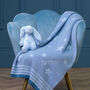 Personalised Ziggle Stars Knitted Blue Baby Blanket, thumbnail 2 of 6
