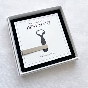 Will You Be My Best Man Tie Clip | Personalised Engraved Stainless Steel Gift, 6 of 8