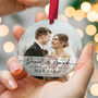 First Christmas Married Ceramic Photo Ornament 2025, thumbnail 1 of 8